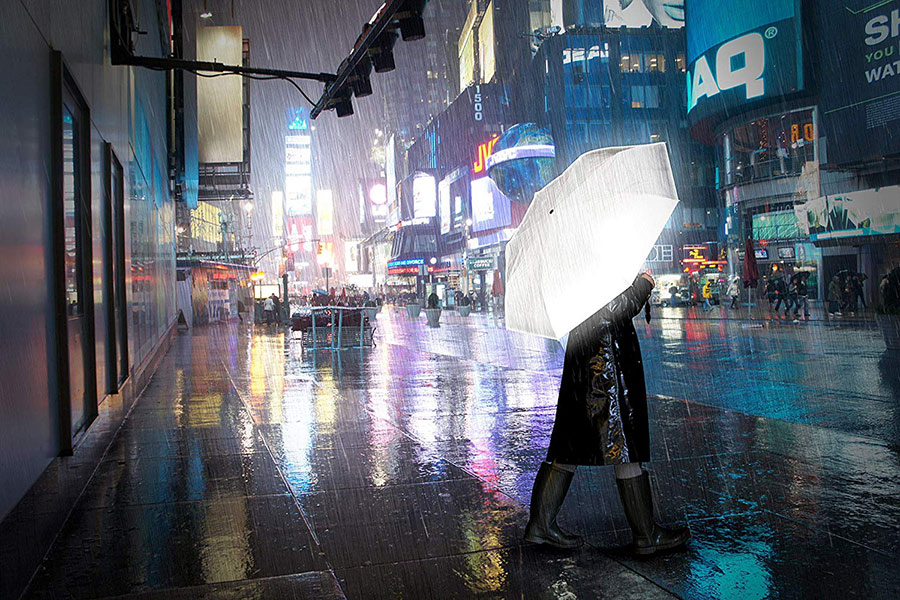 ロンドン発、雨の夜道に「光る」傘 子どもの事故防止にも