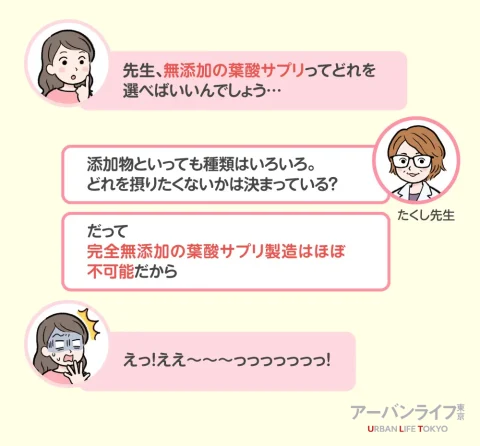 無添加の葉酸サプリはない